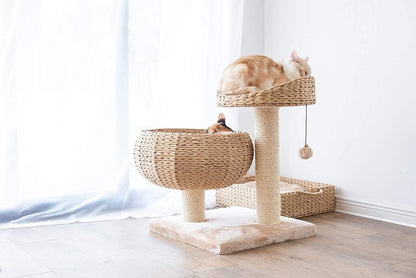 New Paper Rope Natural Bowl Shaped with Perch Cat Tree…